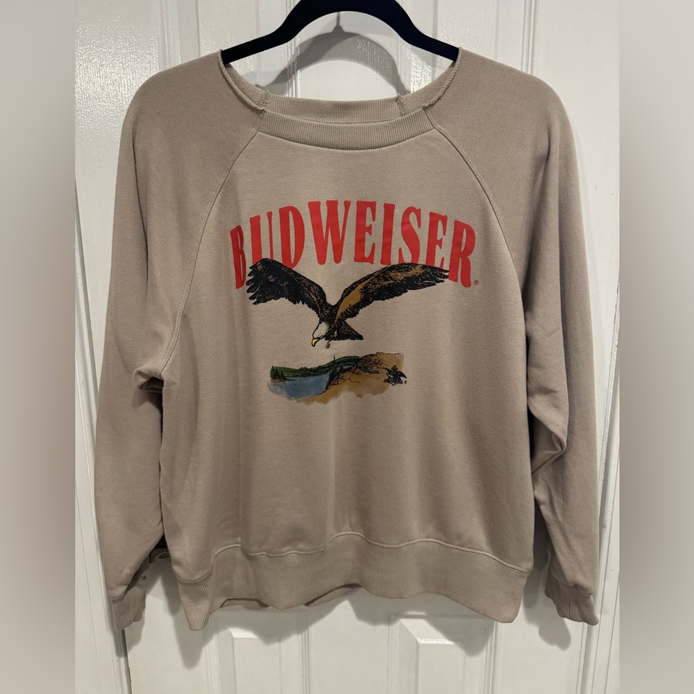 Budweiser beige women’s sweatshirt